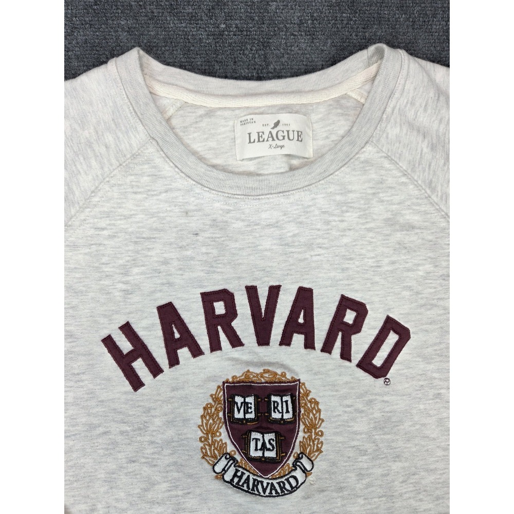 Harvard University Sweatshirt Womens XL Gray Embroidered by League